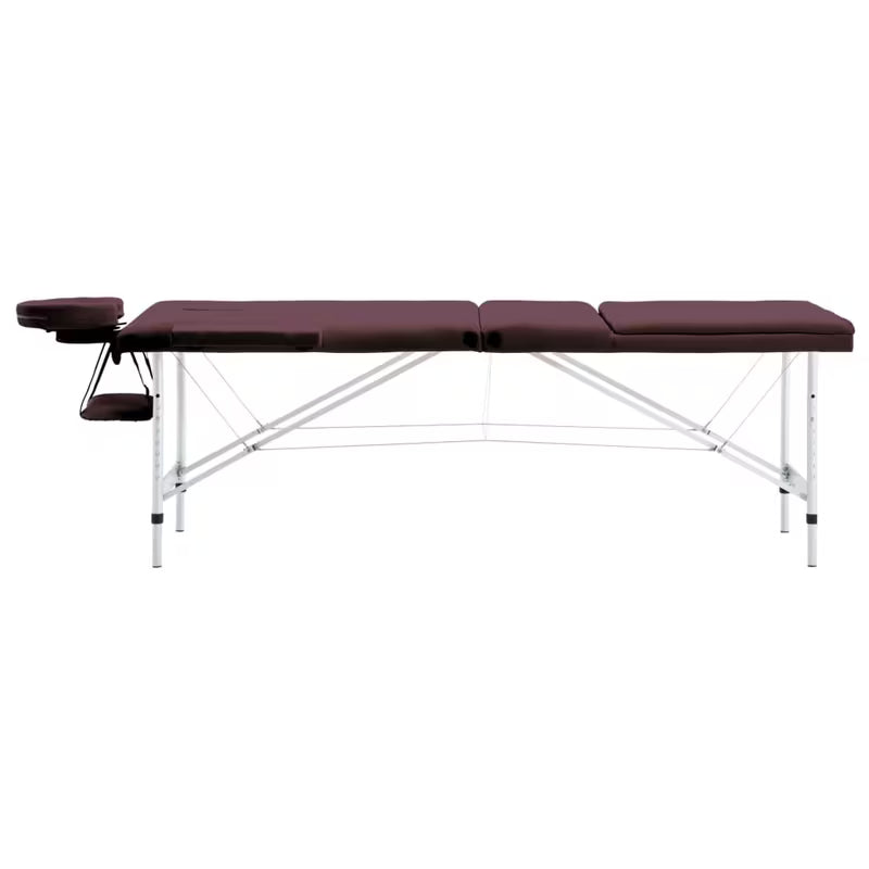 Table de massage pliante cadre aluminium - bordeaux
