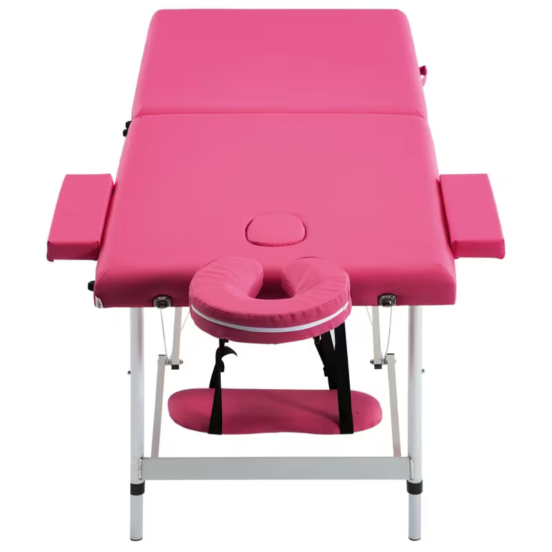 Table de massage pliante cadre aluminium - rose vibrant
