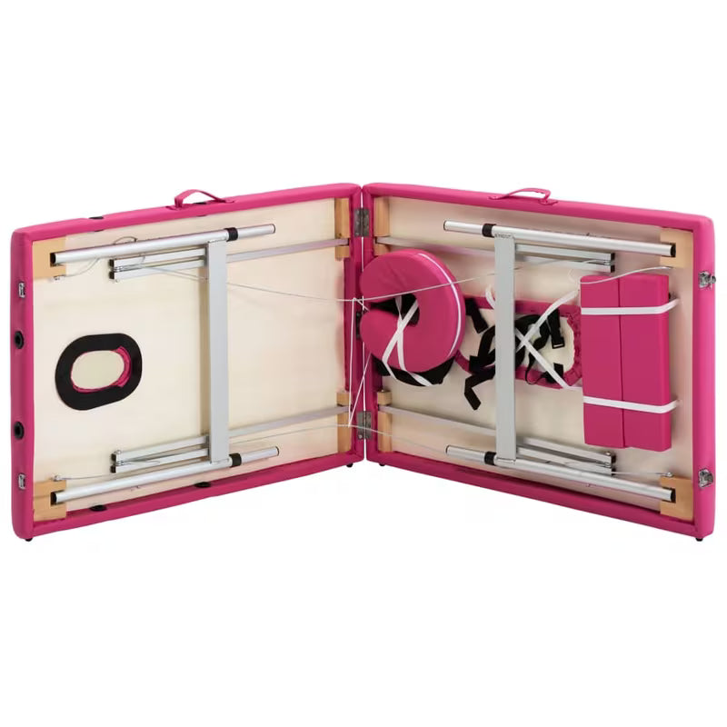 Table de massage pliante cadre aluminium - rose vibrant