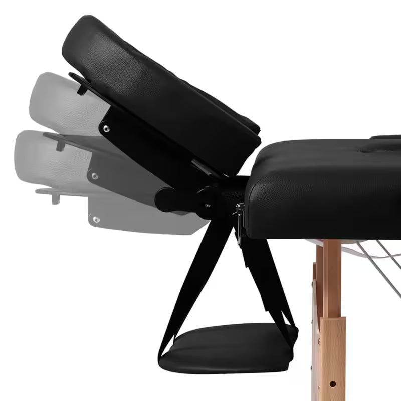 Table de massage pliante cadre bois - noir chêne