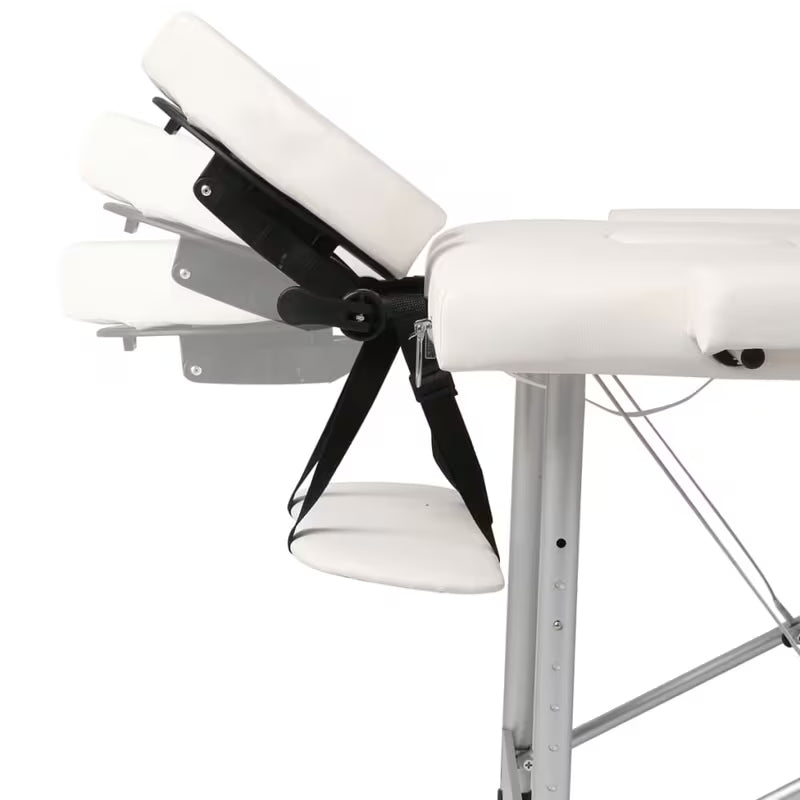 Table de massage pliante cadre aluminium - blanc coton