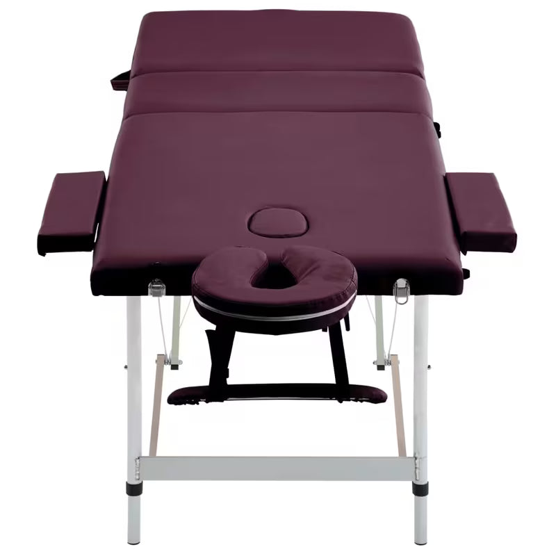 Table de massage pliante cadre aluminium - bordeaux