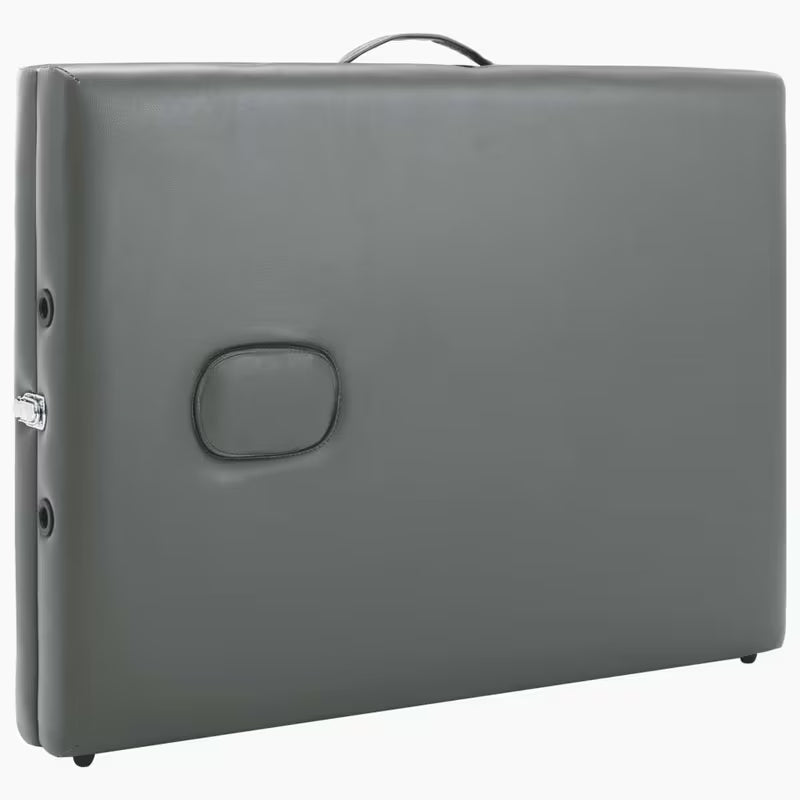 Table de massage pliante cadre bois - gris platinium