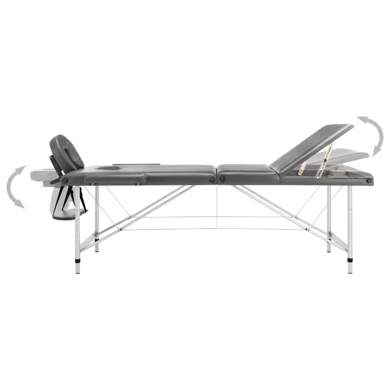 Table de massage pliante cadre aluminium - anthracite