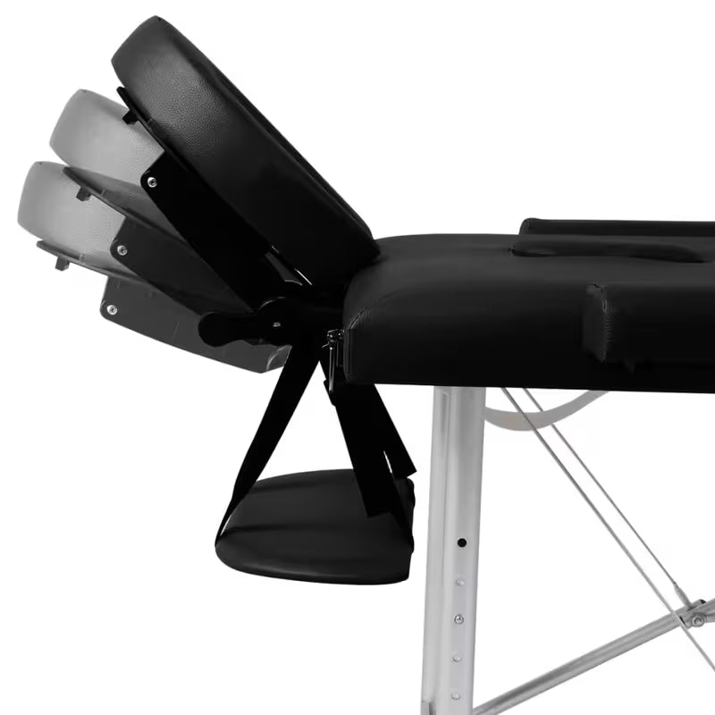 Table de massage pliante cadre aluminium - noir intense