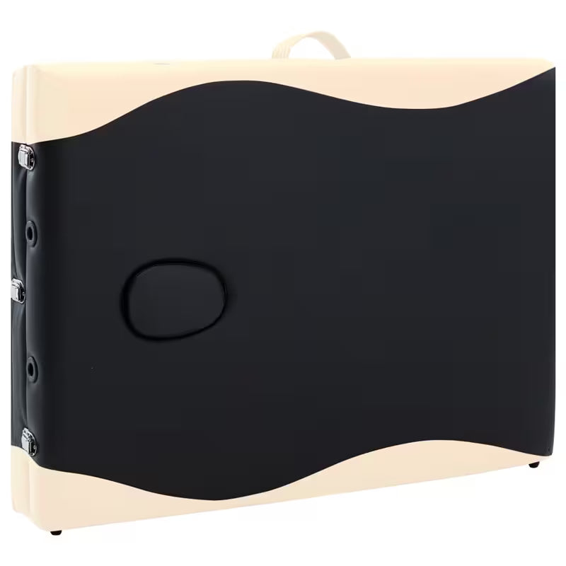 Table de massage pliante cadre aluminium - noir et blanc