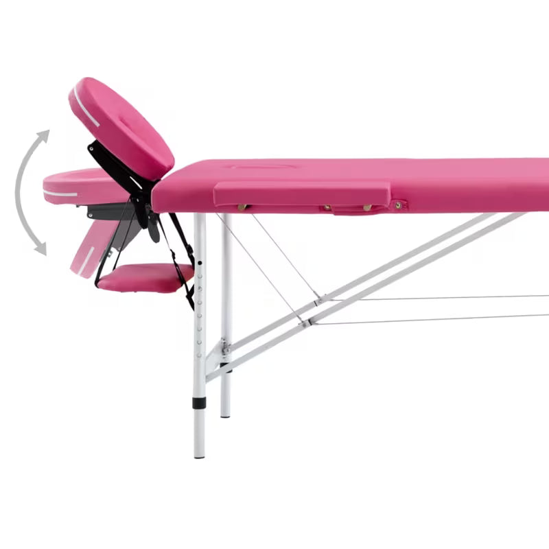 Table de massage pliante cadre aluminium - rose vibrant
