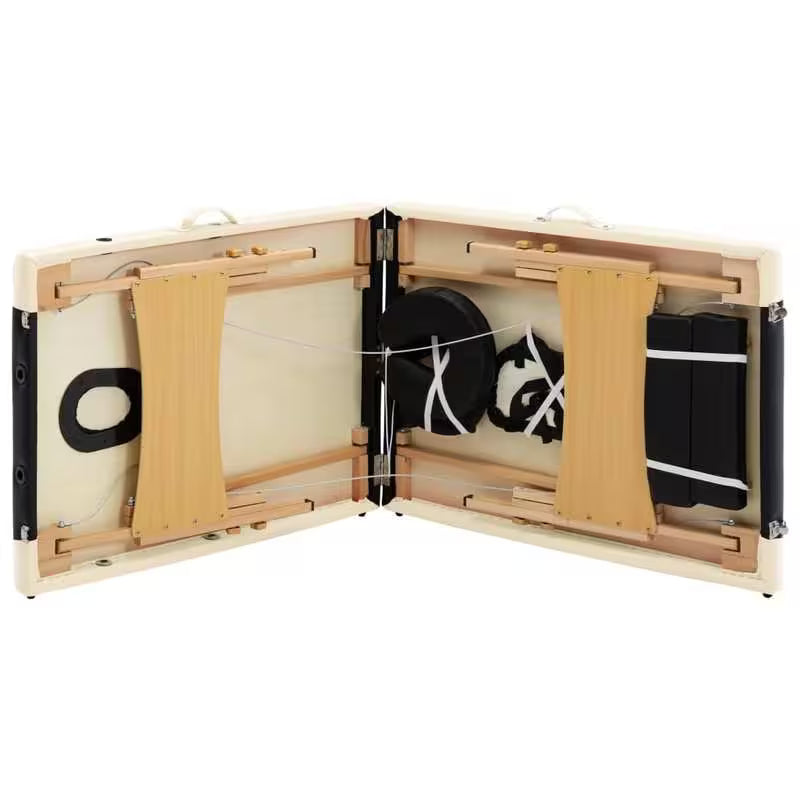 Table de massage pliante cadre bois - monochrome