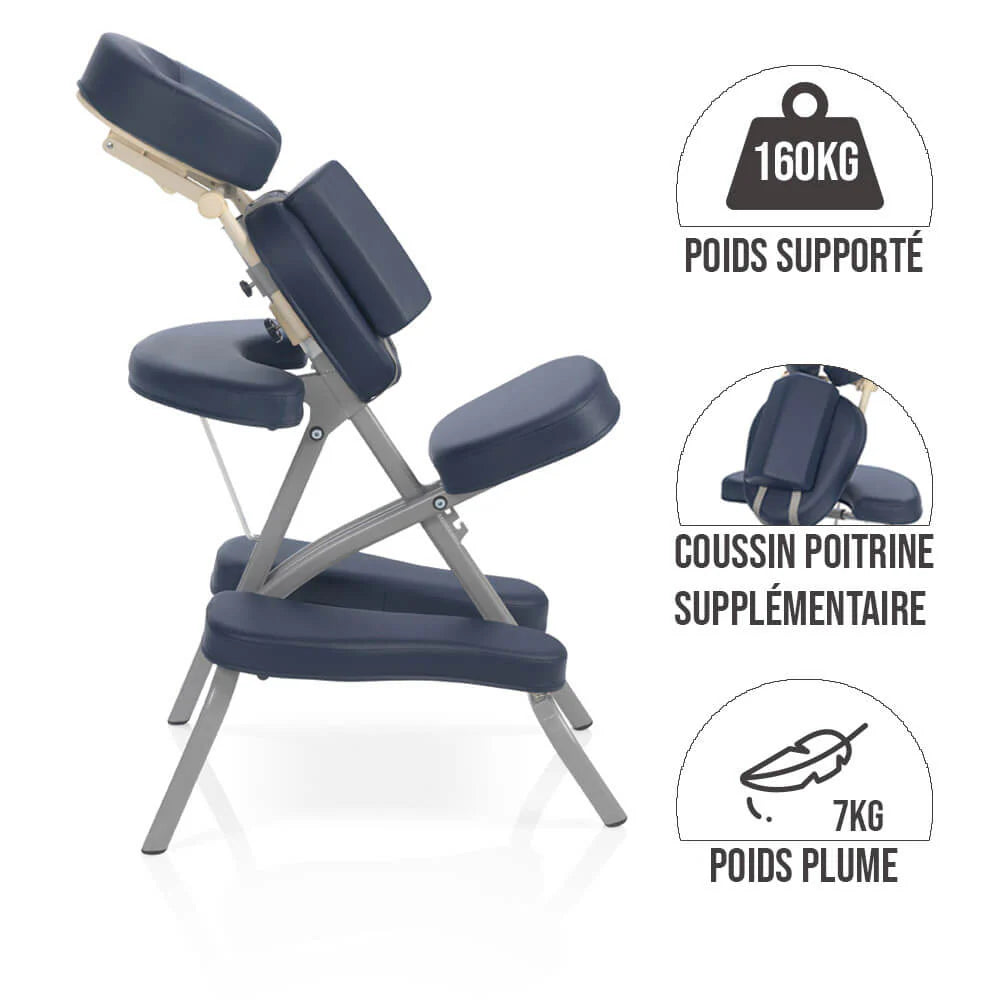 Chaise de massage pliante - bleu