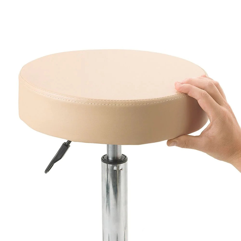 Tabouret beige base chromée 5 roues