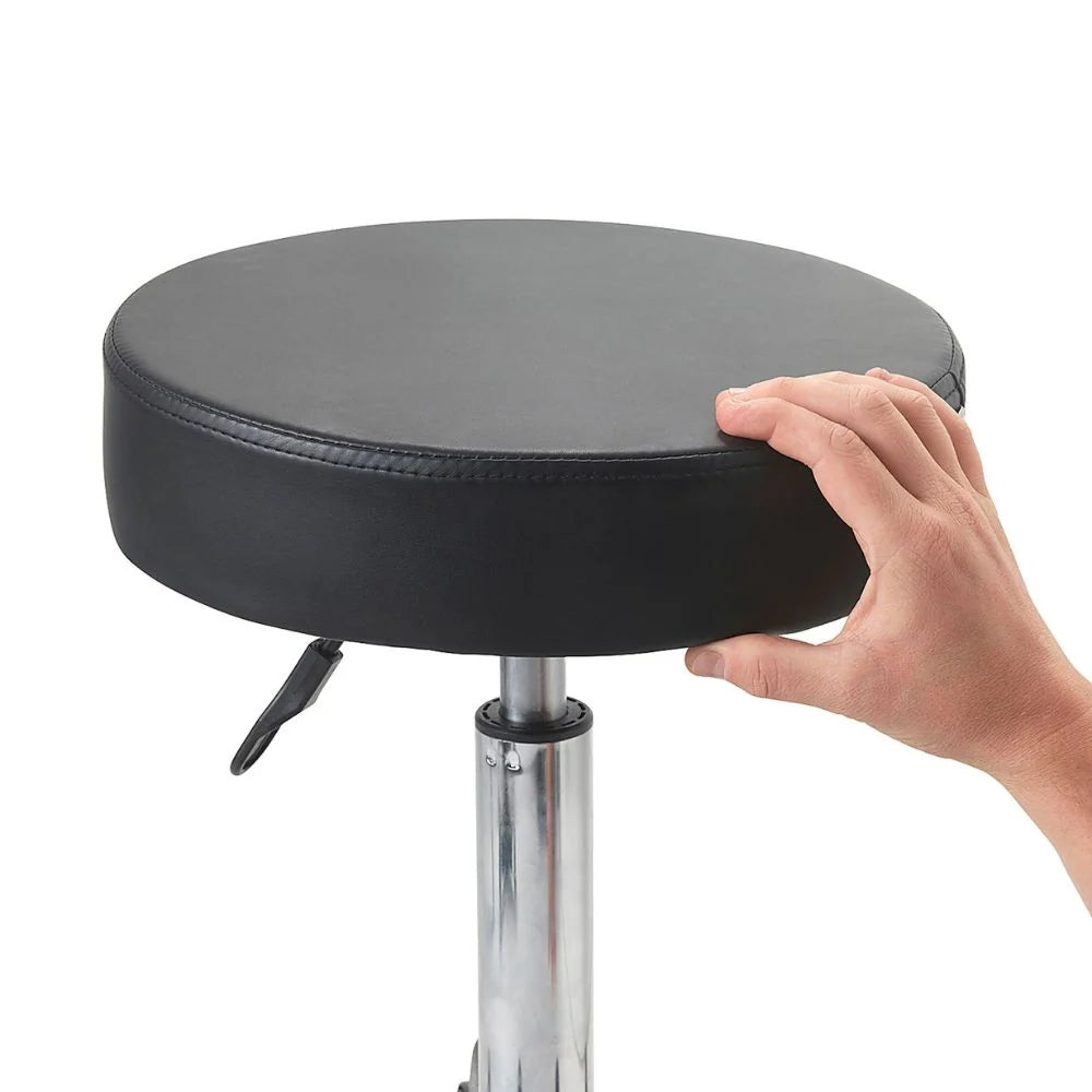 Tabouret noir base chromée 5 roues