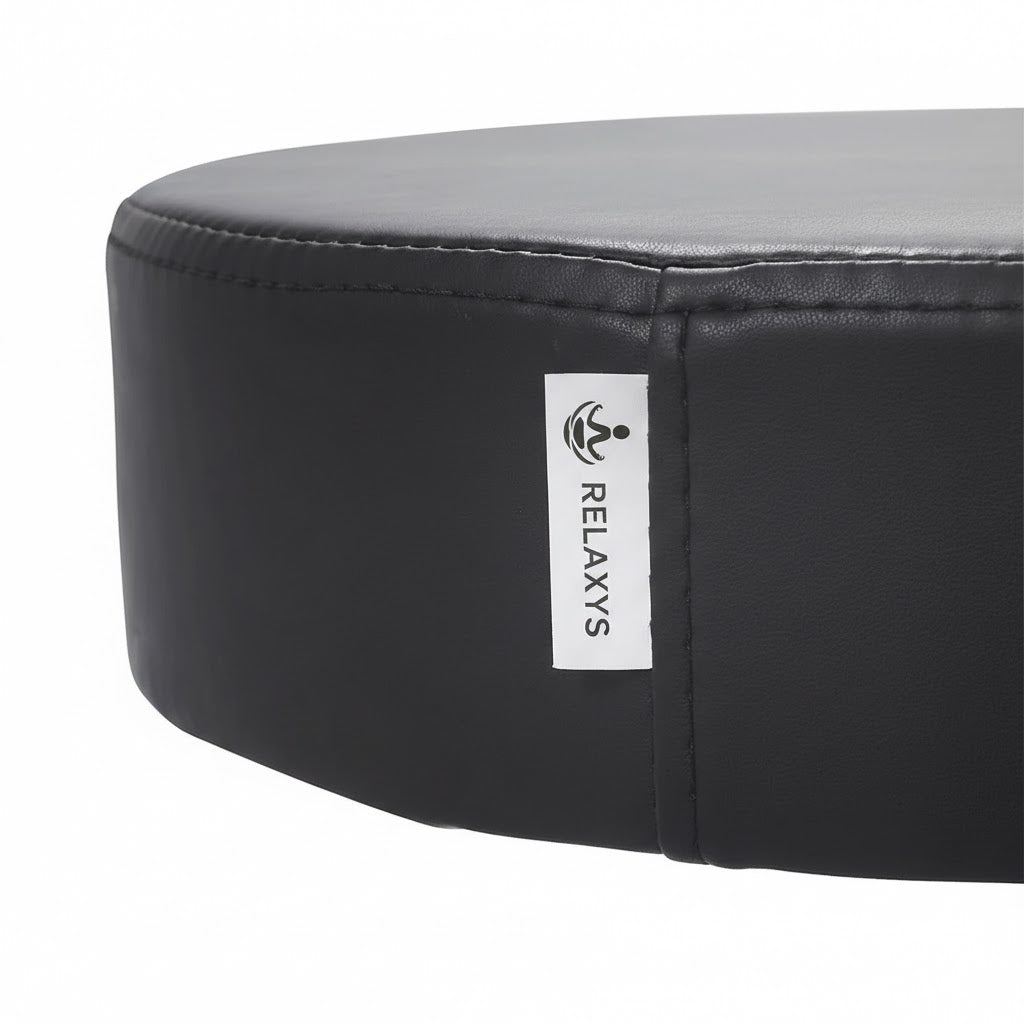 Tabouret noir base chromée 5 roues
