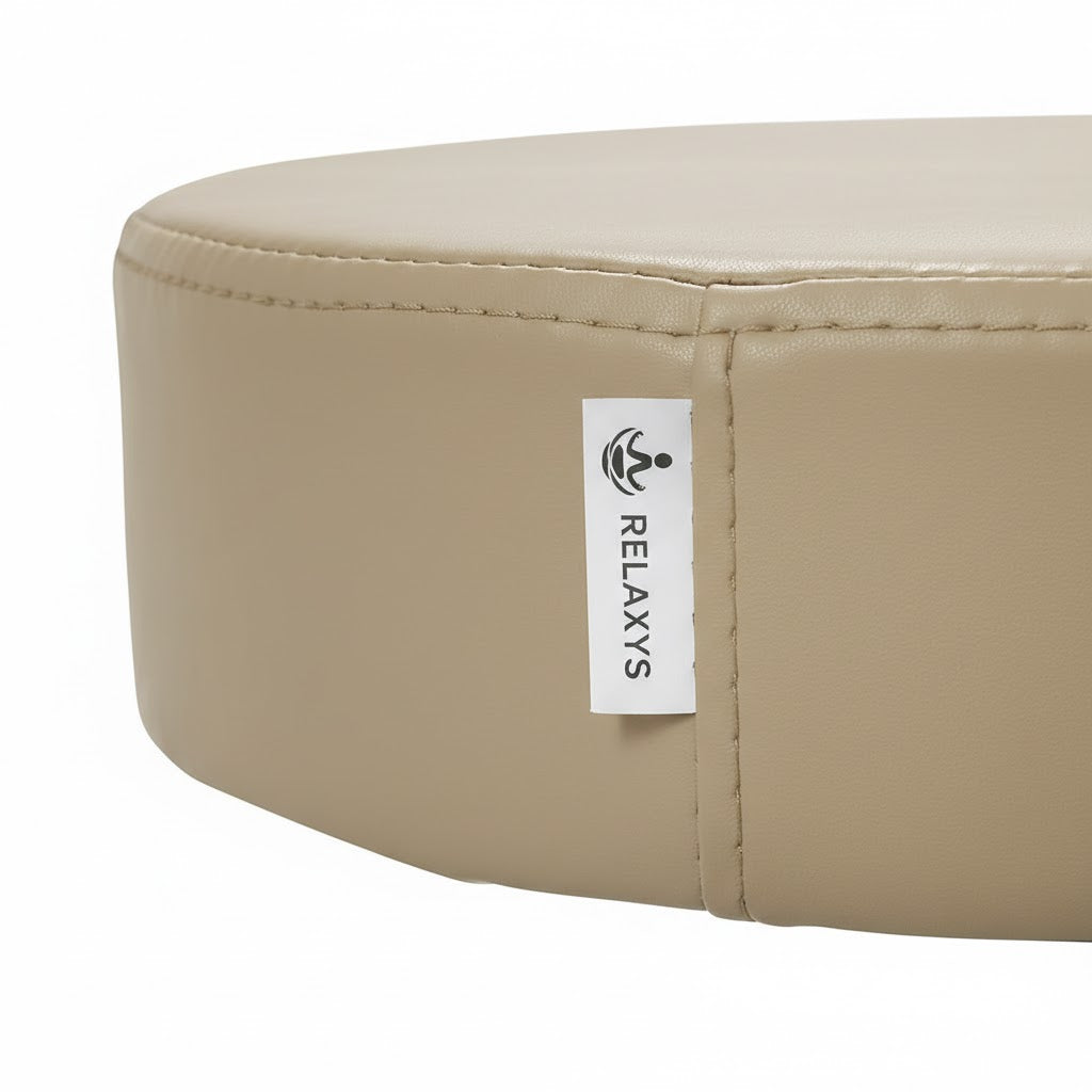 Tabouret beige base chromée 5 roues