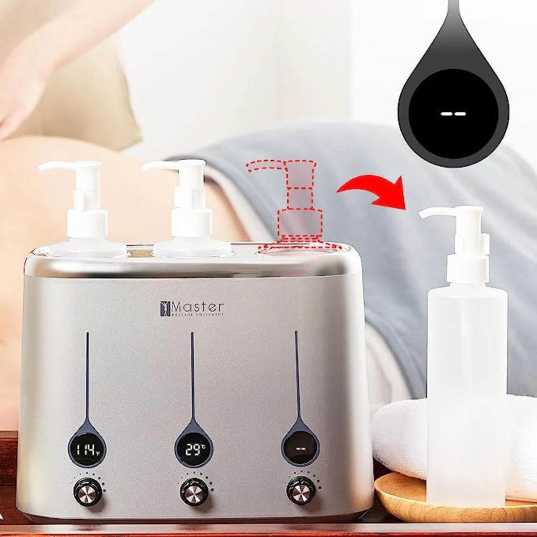 Appareil chauffe huile de massage - 3 bouteilles