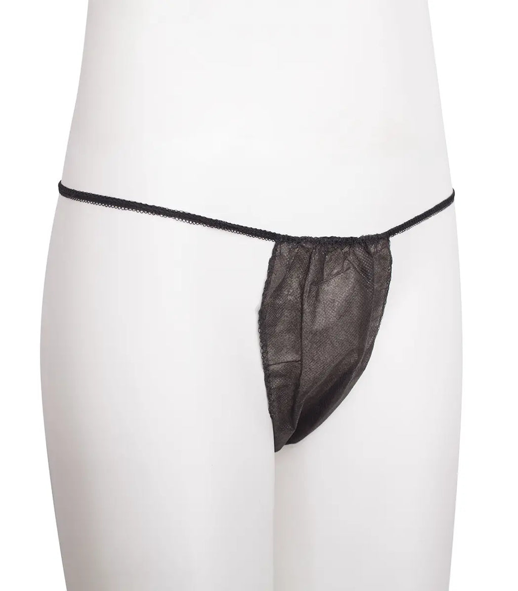 Strings jetables femme – noir (Lot de 100)