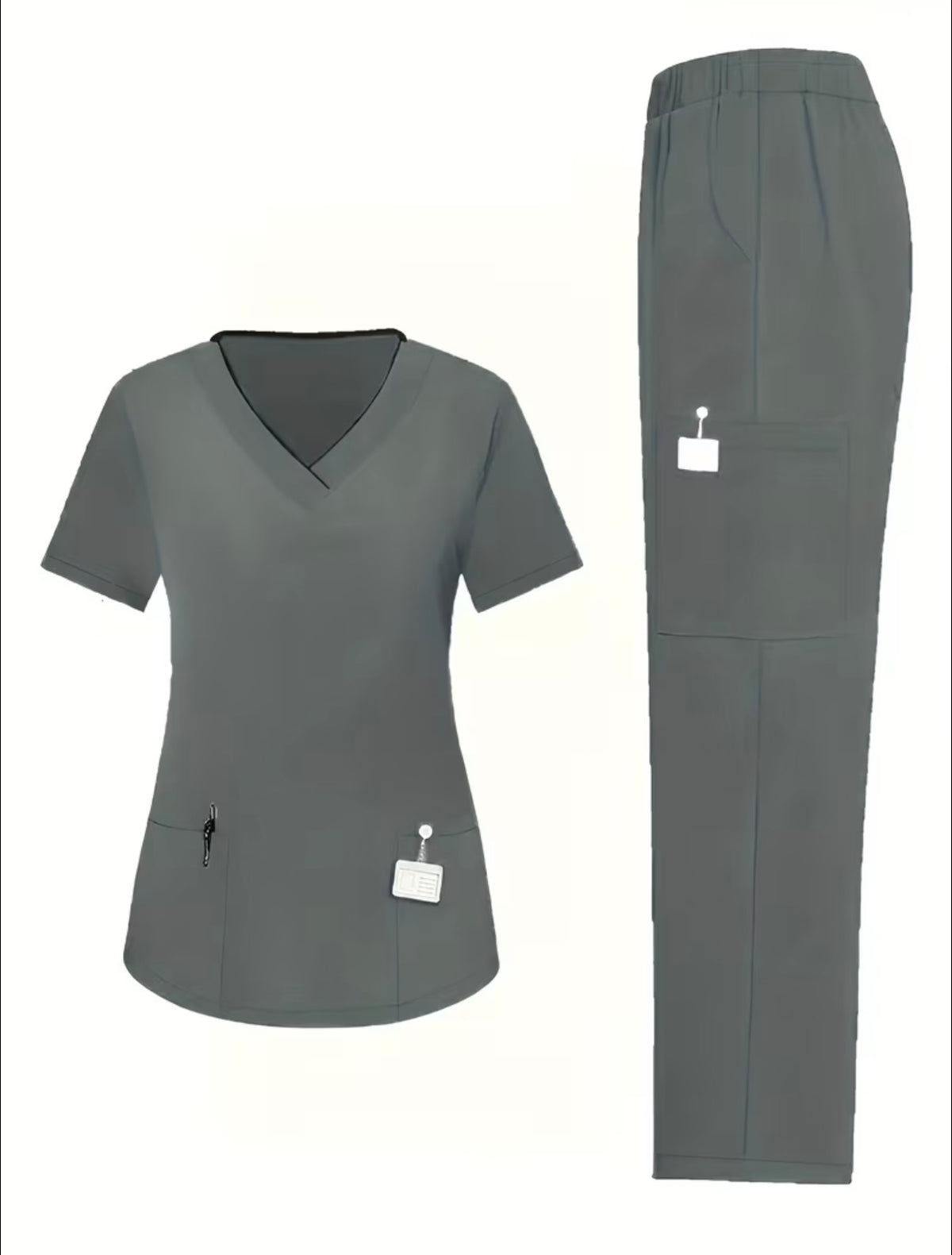 Ensemble uniforme décontracté à col en V pour femmes