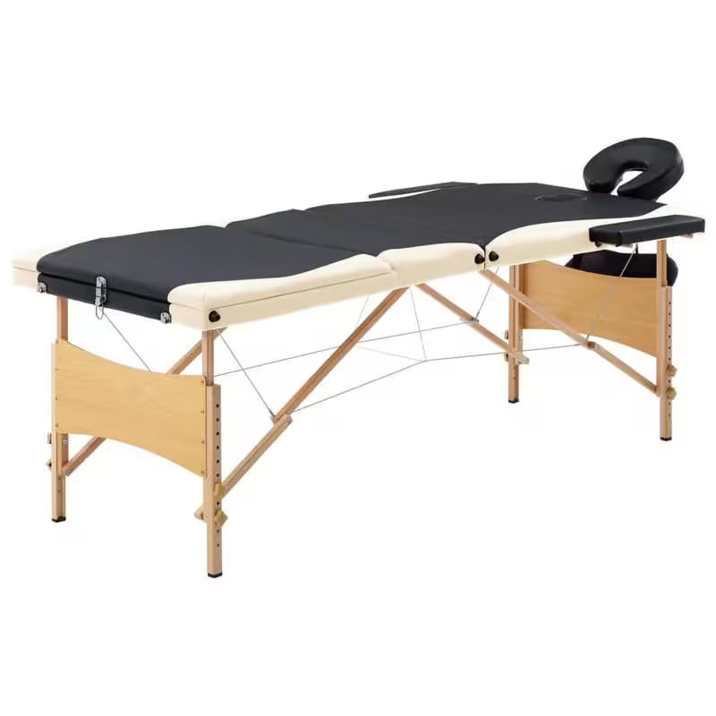 Table de massage pliante cadre bois - monochrome