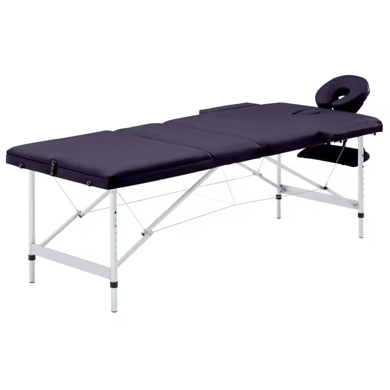 Table de massage pliante cadre aluminium - bleu nuit