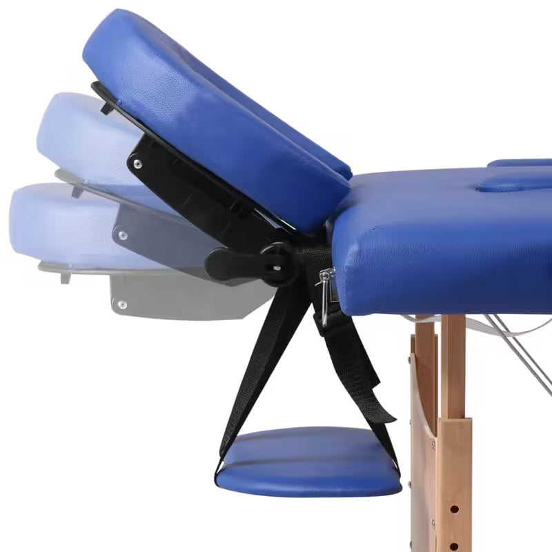 Table de massage pliante cadre bois - bleu ciel