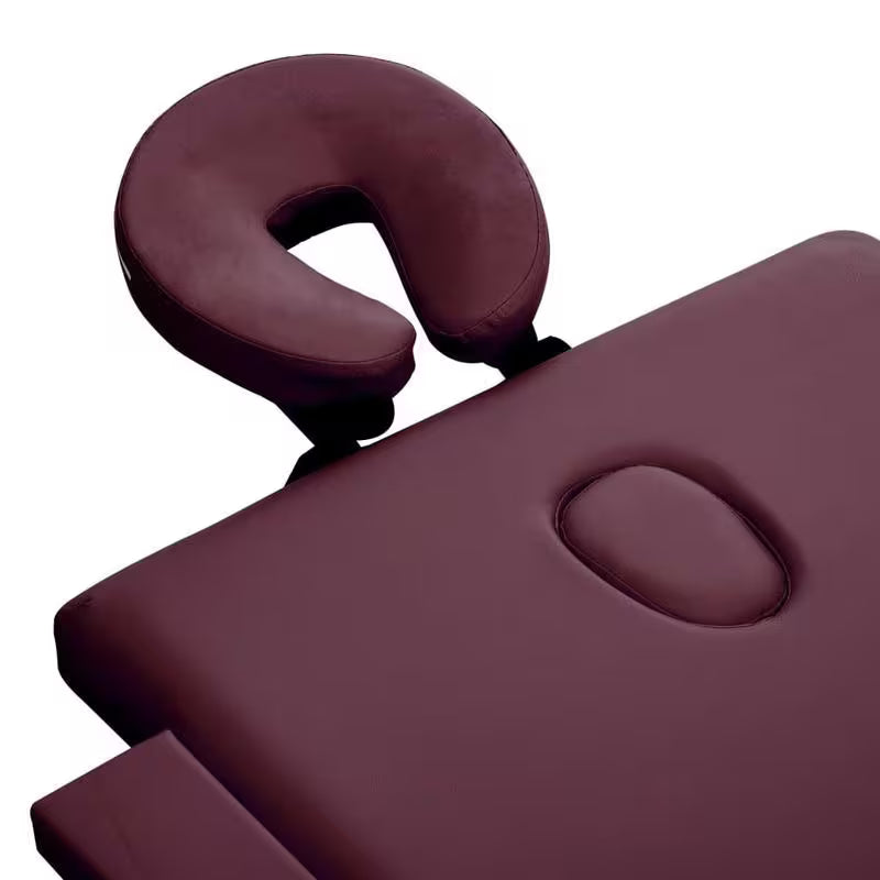 Table de massage pliante cadre bois - bordeaux