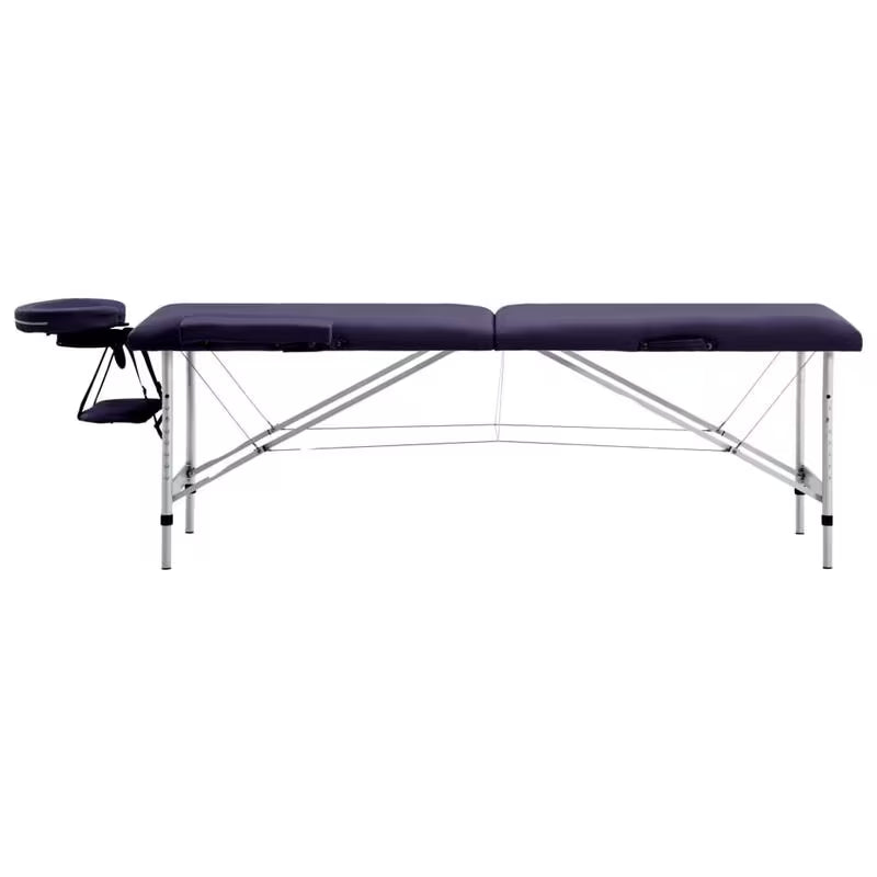 Table de massage pliante cadre aluminium - bleu nuit