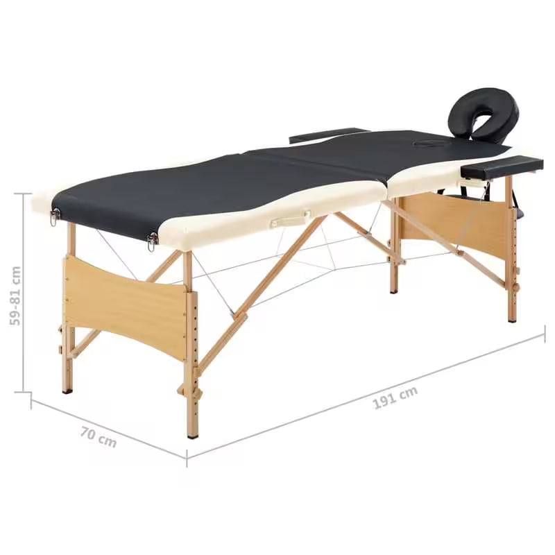 Table de massage pliante cadre bois - monochrome