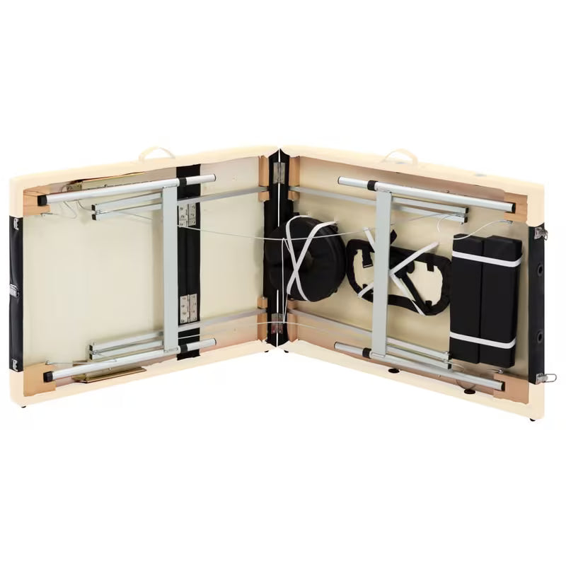 Table de massage pliante cadre aluminium - noir et blanc